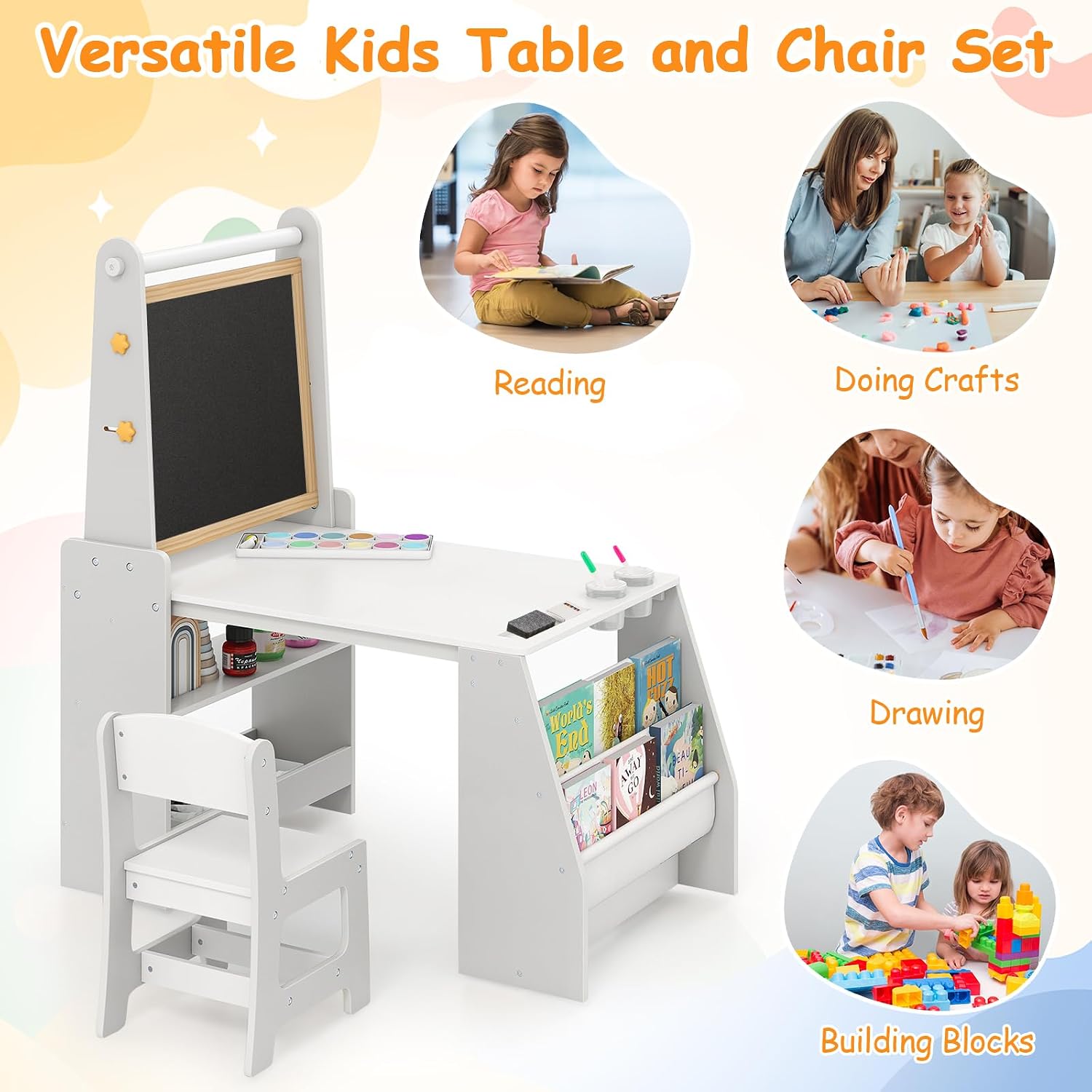 Kids Art Table & Chair Set 4-i - Kids Art Easel review and price
