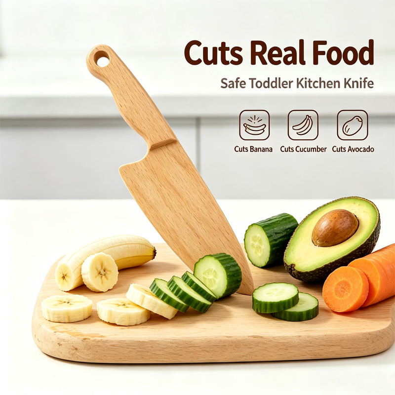 Wooden Kids Knife for Cooking  - Dinosaur Figurine Set review and price
