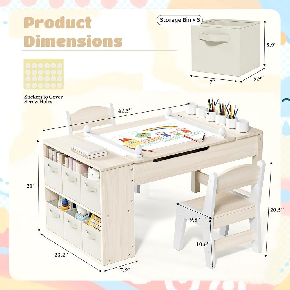 Kids Art Table and Chairs Set, - Kids Art Easel review and price