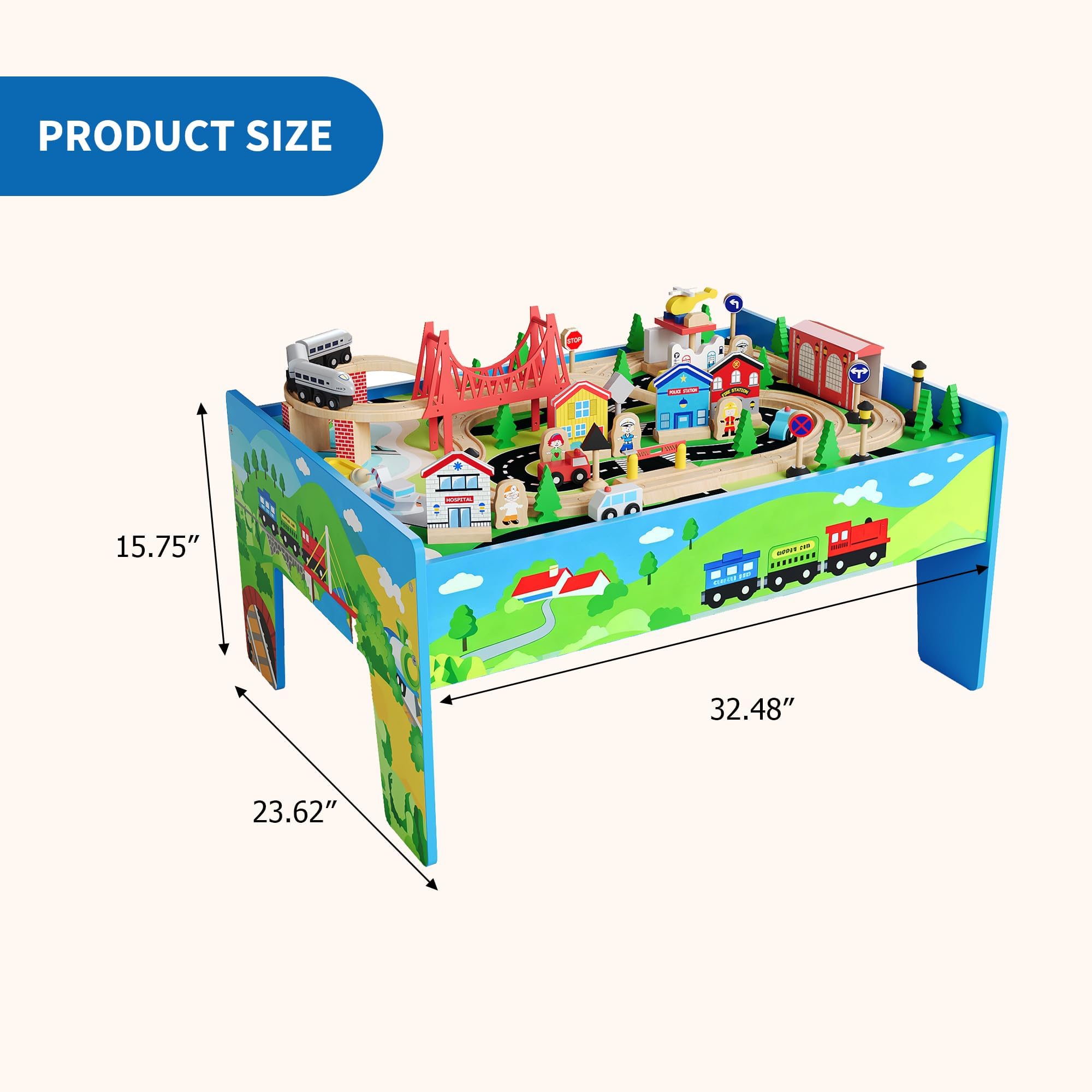 78PCS 4-in-1 Wooden Train Tabl - Kids Art Easel review and price