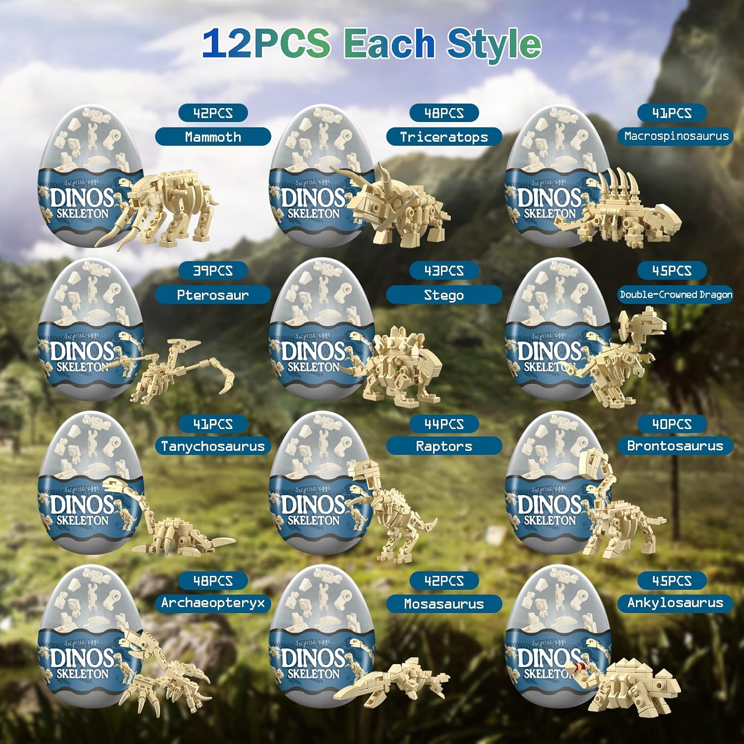 12 in 1 Dinosaur Skeleton Buil - Dinosaur Figurine Set review and price